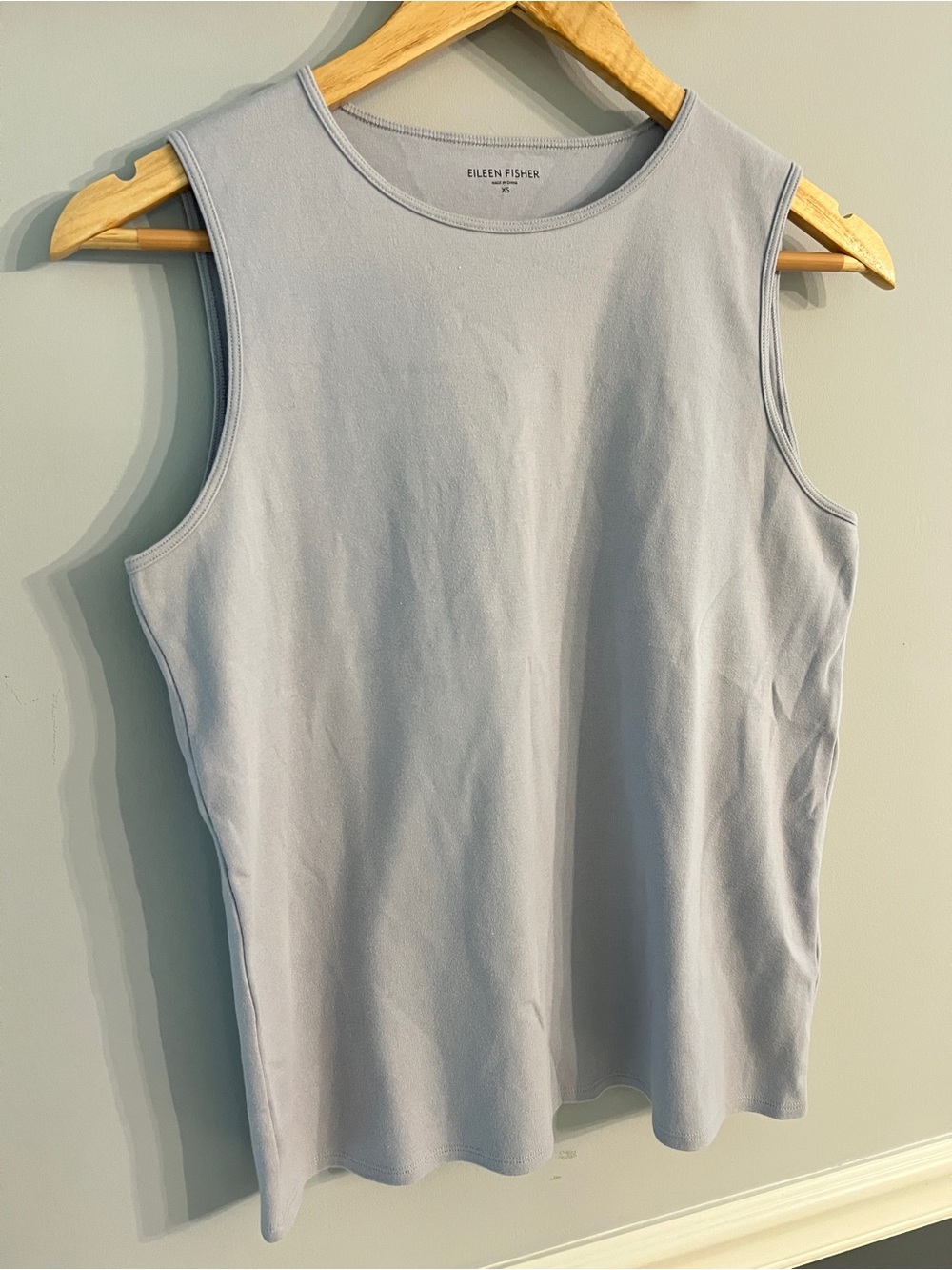 Eileen Fisher Organic Cotton Tank Top Light Blue XS Minimalist